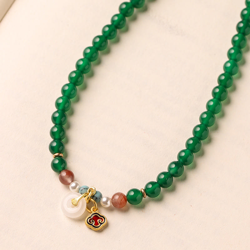 Mala tibétain en Buddha Stones, boucle de paix en agate verte, soutien énergétique - image 8