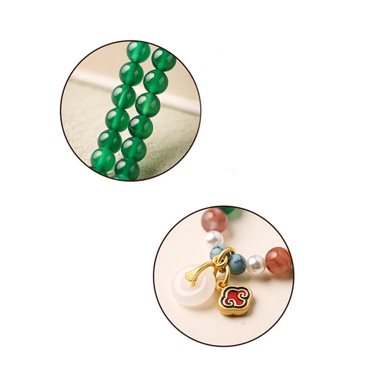 Mala tibétain en Buddha Stones, boucle de paix en agate verte, soutien énergétique - image 12