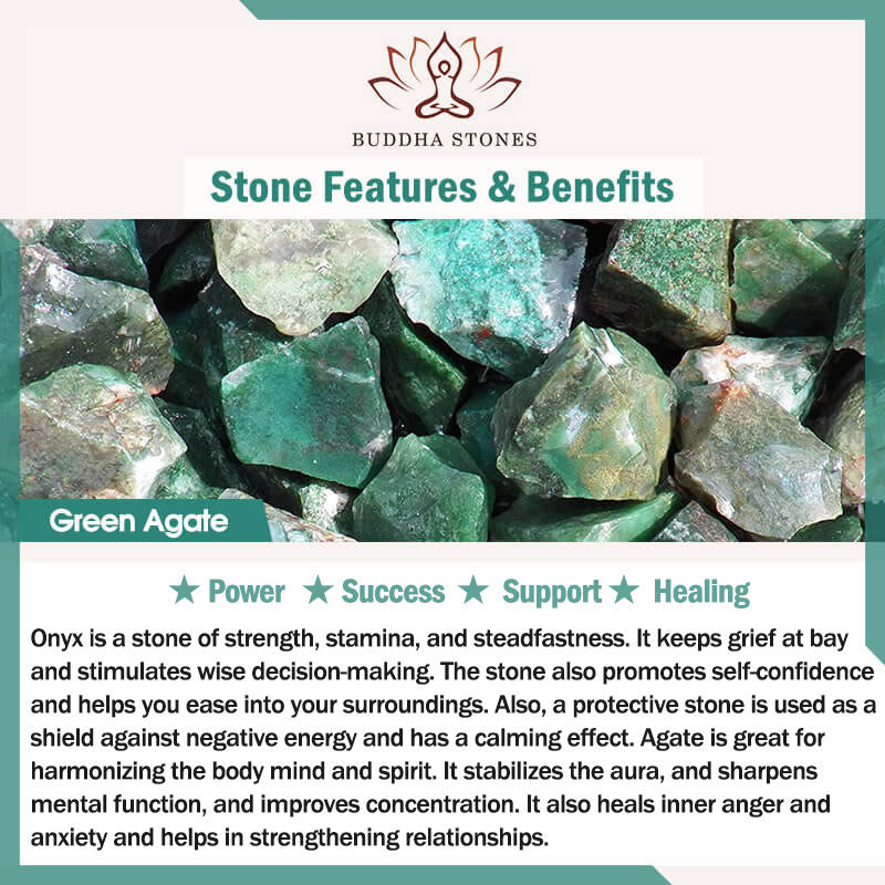 Mala tibétain en Buddha Stones, boucle de paix en agate verte, soutien énergétique - image 5