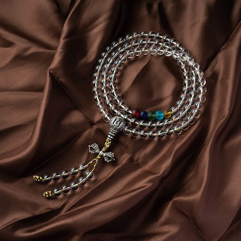 Mala de Buddha Stones Vajra, amulette Liuli, 108 perles, pouvoir spirituel et force - image 0