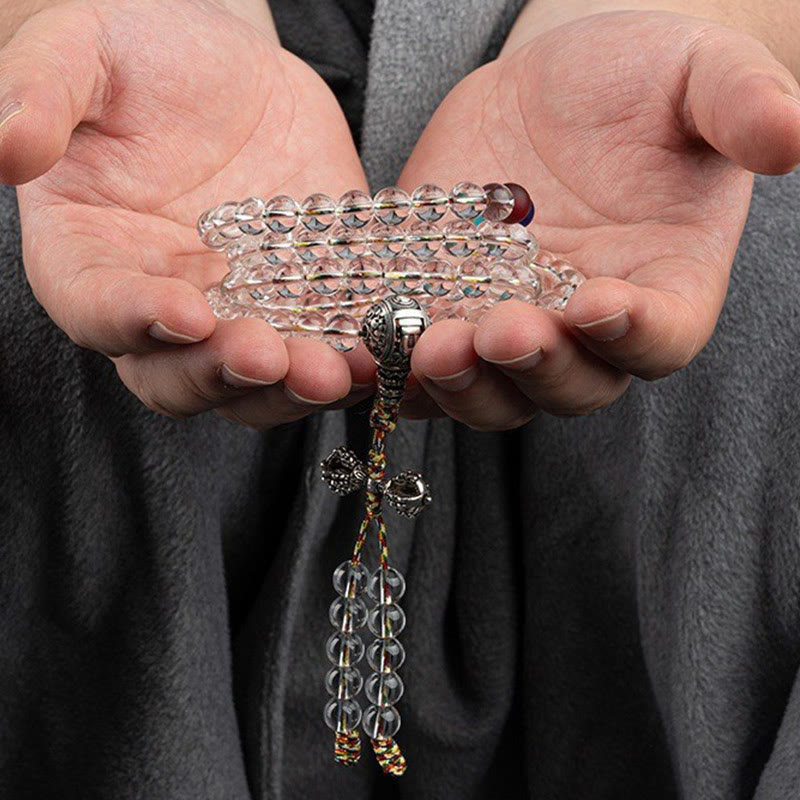 Mala de Buddha Stones Vajra, amulette Liuli, 108 perles, pouvoir spirituel et force - Liuli - image 1