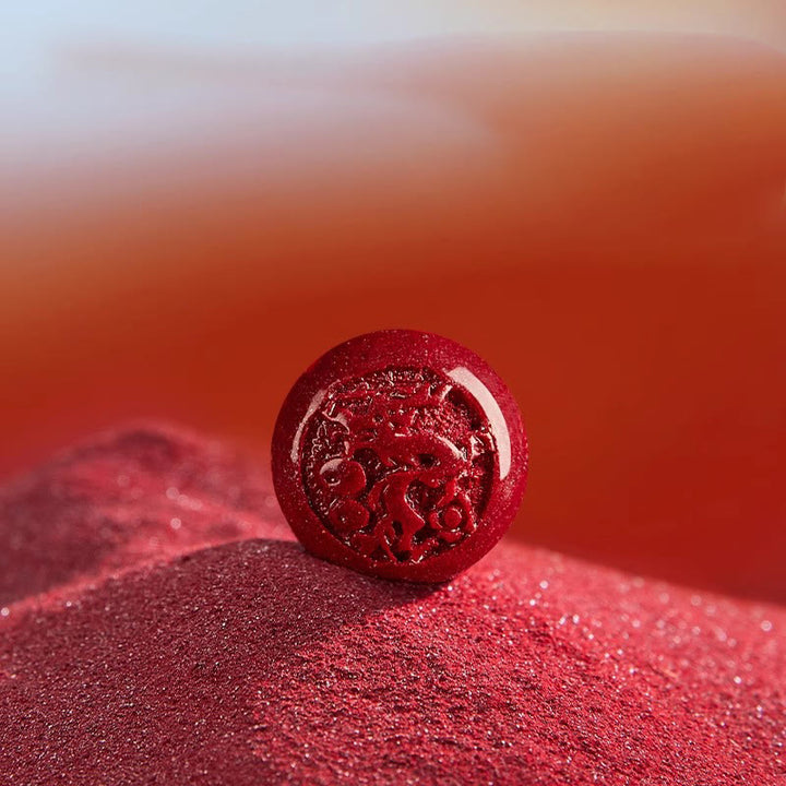 Bracelet de bénédiction en cinabre sculpté, orné de Buddha Stones l'année du Cheval dans le zodiaque chinois. - image 15