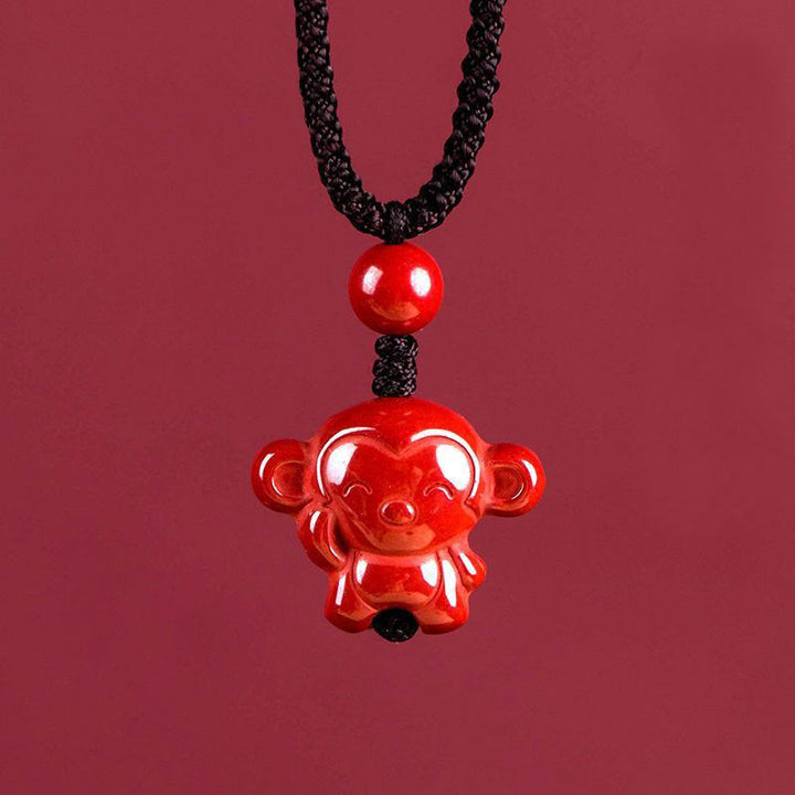 Pendentifs en Buddha Stones dans le zodiaque chinois, avec cordon de bénédiction - Singe - image 32