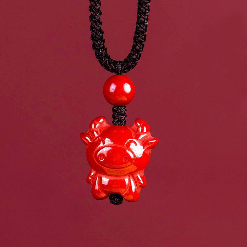 Pendentifs en Buddha Stones dans le zodiaque chinois, avec cordon de bénédiction - Bœuf - image 8