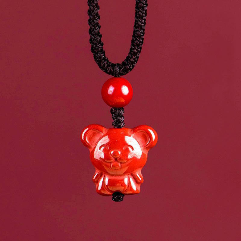 Pendentifs en Buddha Stones dans le zodiaque chinois, avec cordon de bénédiction - Rat - image 6