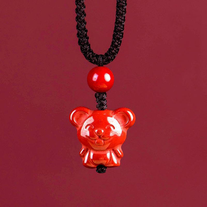Pendentifs en Buddha Stones dans le zodiaque chinois, avec cordon de bénédiction - Rat - image 6