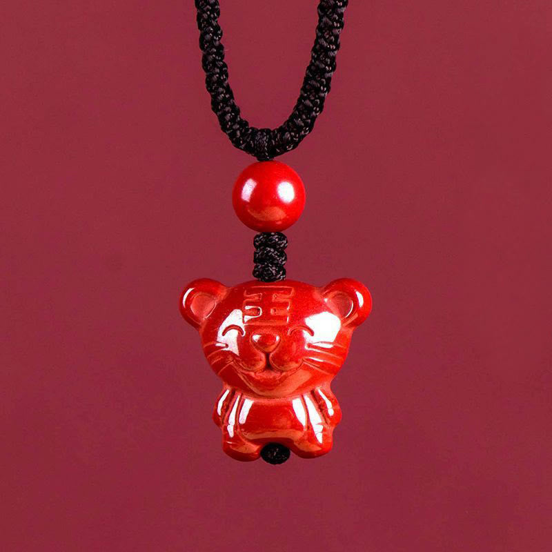 Pendentifs en Buddha Stones dans le zodiaque chinois, avec cordon de bénédiction - Tigre - image 10