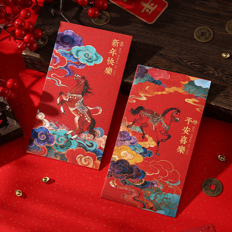 Buddha Stones Année du Cheval 2026 Bénédictions du Nouvel An 6 pièces Enveloppe rouge chinoise - image 14