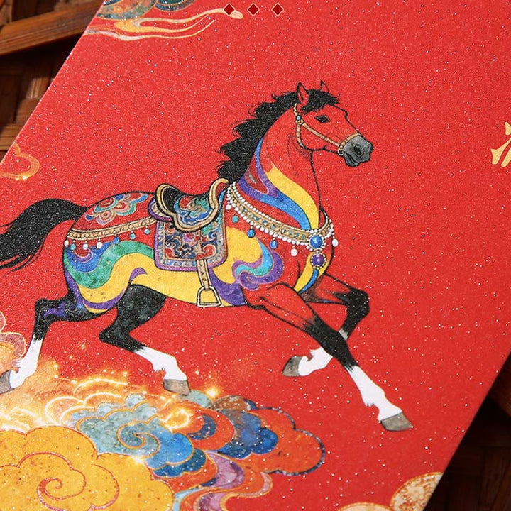 Buddha Stones Année du Cheval 2026 Bénédictions du Nouvel An 6 pièces Enveloppe rouge chinoise - image 5