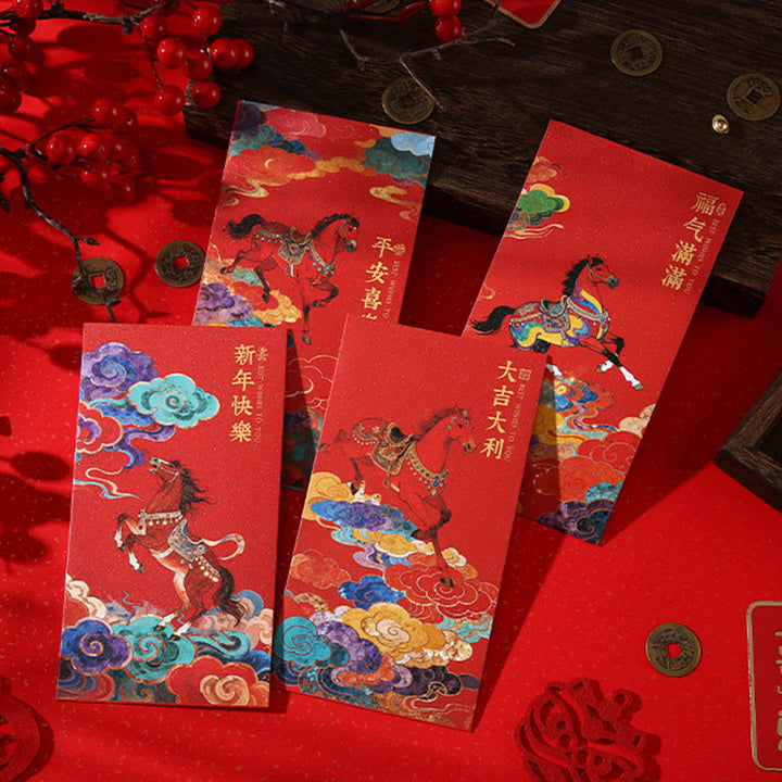 Buddha Stones Année du Cheval 2026 Bénédictions du Nouvel An 6 pièces Enveloppe rouge chinoise - image 17