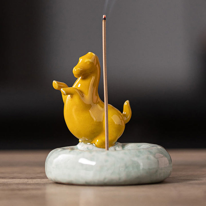 Buddha Stones Année du Cheval 2026 Décoration de maison Nouvel An Brûleur d'encens - Cheval jaune debout (7,4 x 7,4 x 7,2 CM) - image 19