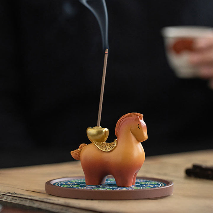 Buddha Stones Année du Cheval 2026 Lingot du Nouvel An Attirer la Richesse Décoration d'intérieur Brûleur d'encens - image 6