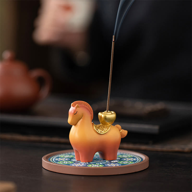Buddha Stones Année du Cheval 2026 Lingot du Nouvel An Attirer la Richesse Décoration d'intérieur Brûleur d'encens - image 4