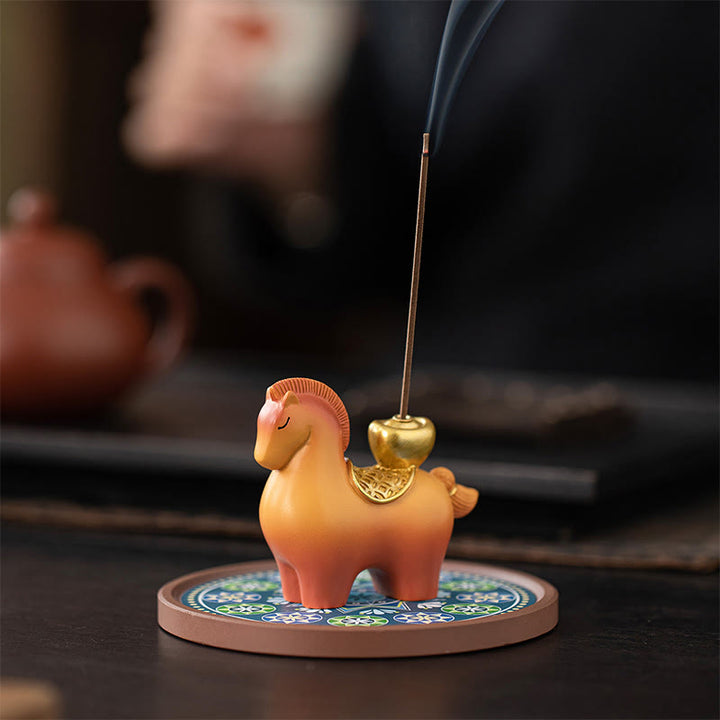 Buddha Stones Année du Cheval 2026 Lingot du Nouvel An Attirer la Richesse Décoration d'intérieur Brûleur d'encens - image 4