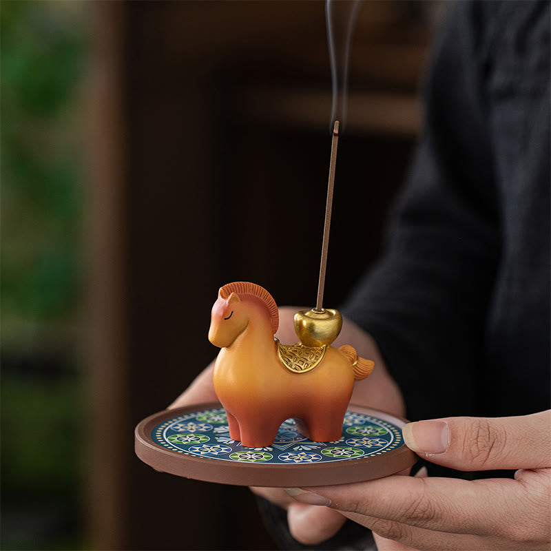 Buddha Stones Année du Cheval 2026 Lingot du Nouvel An Attirer la Richesse Décoration d'intérieur Brûleur d'encens - image 5