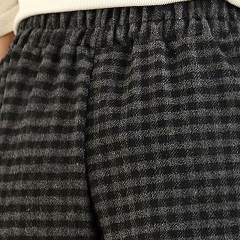 Pantalon large pour femme à motif écossais décontracté Buddha Stones avec poches - image 8