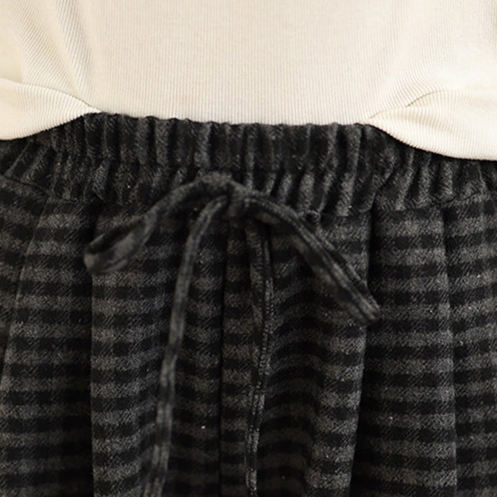 Pantalon large pour femme à motif écossais décontracté Buddha Stones avec poches - image 7