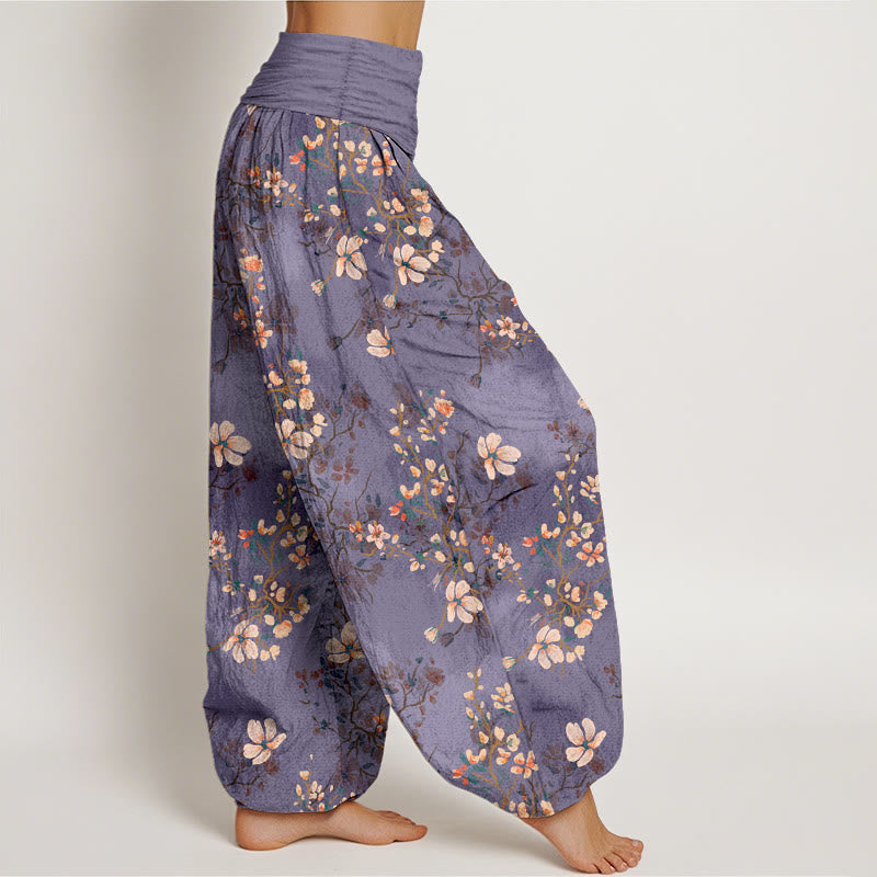 Pantalon harem taille élastique en pur coton à motif fleurs de cerisier et Buddha Stones - image 7