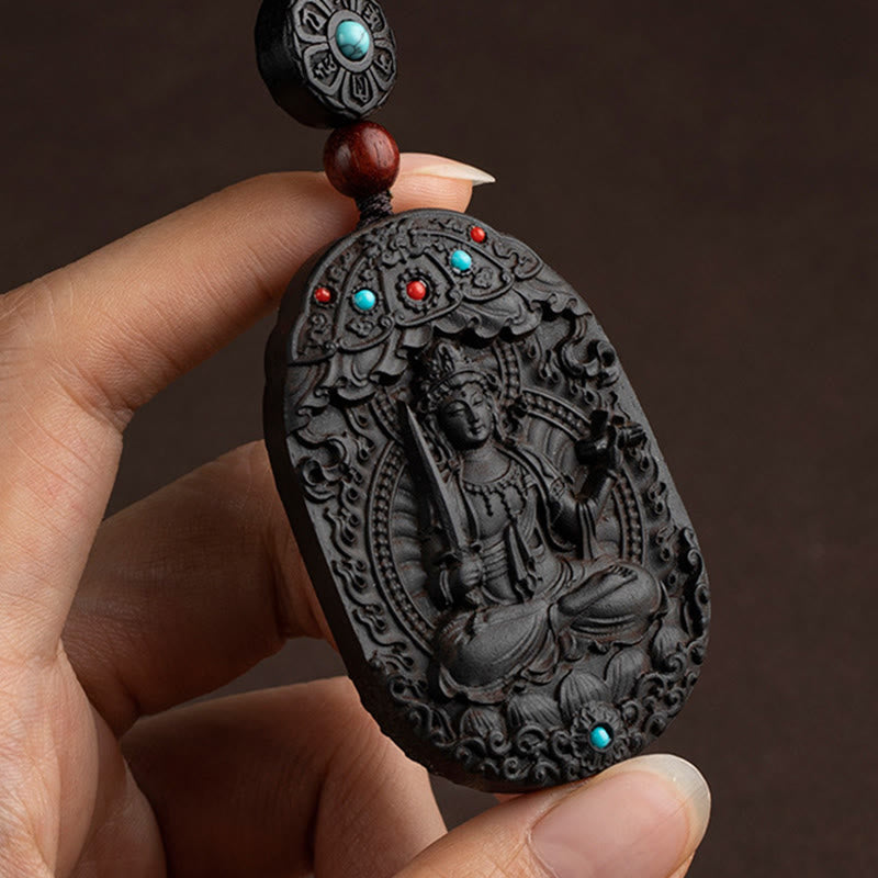 Buddha Stones, Zodiaque chinois, Bouddha natal, Année du Cheval, Om Mani Padme Hum, Lotus, Bénédiction en ébène, Porte-clés - image 7