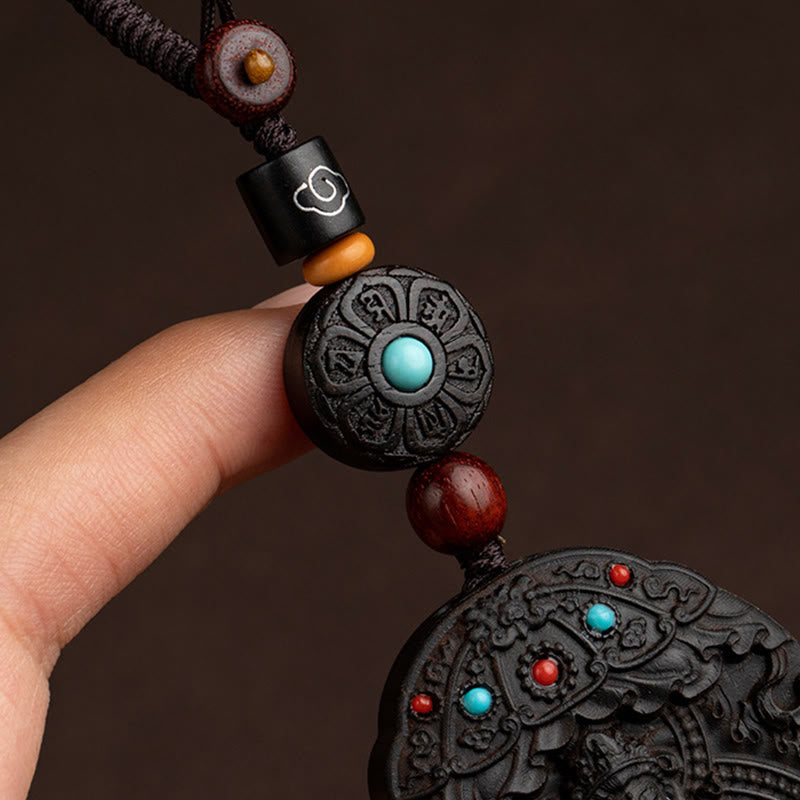 Buddha Stones, Zodiaque chinois, Bouddha natal, Année du Cheval, Om Mani Padme Hum, Lotus, Bénédiction en ébène, Porte-clés - image 13