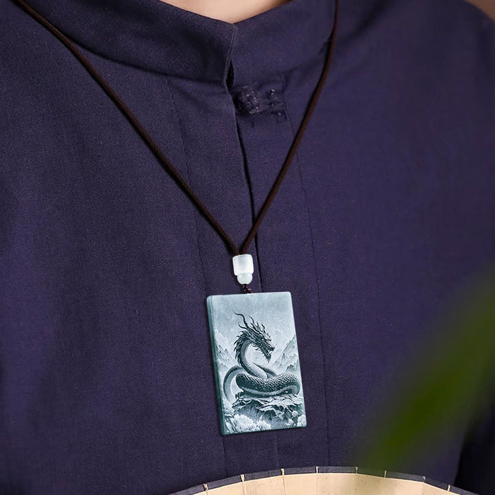 Buddha Stones Année du Cheval Zodiaque chinois Gravure Jade Collier Pendentifs Abondance - image 18