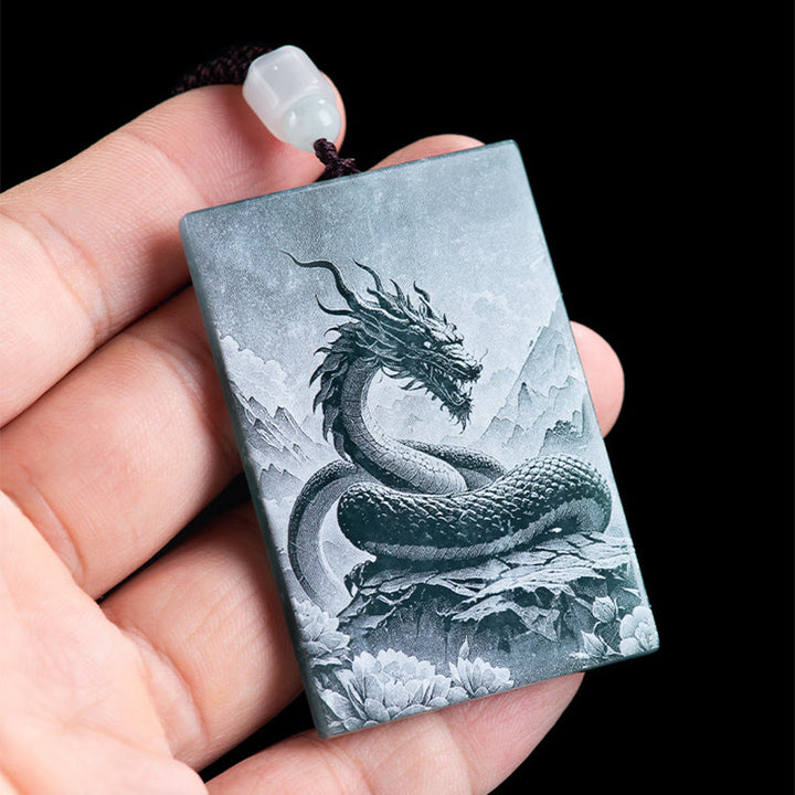 Buddha Stones Année du Cheval Zodiaque chinois Gravure Jade Collier Pendentifs Abondance - image 16