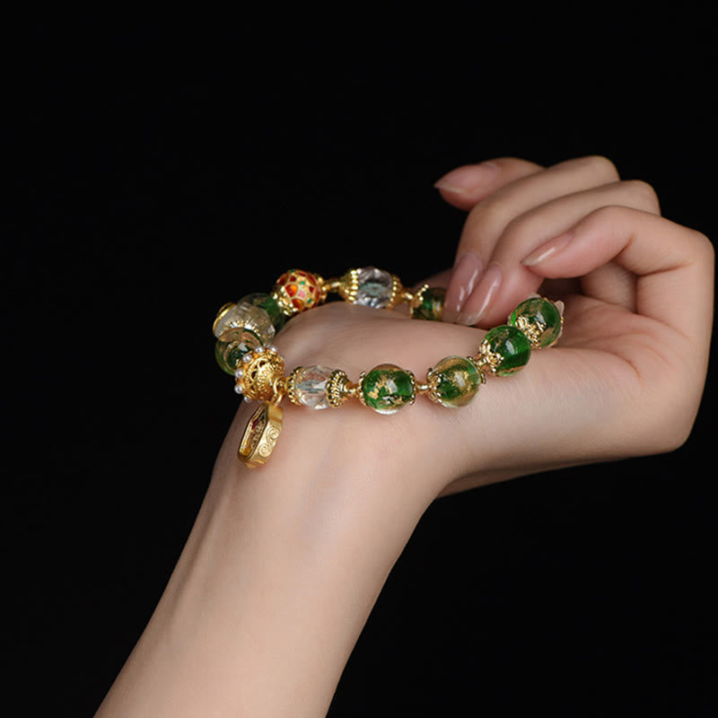 Bracelet en Buddha Stones, verre Liuli, argent sterling 925 et cuivre, pour éloigner les mauvais esprits - image 12