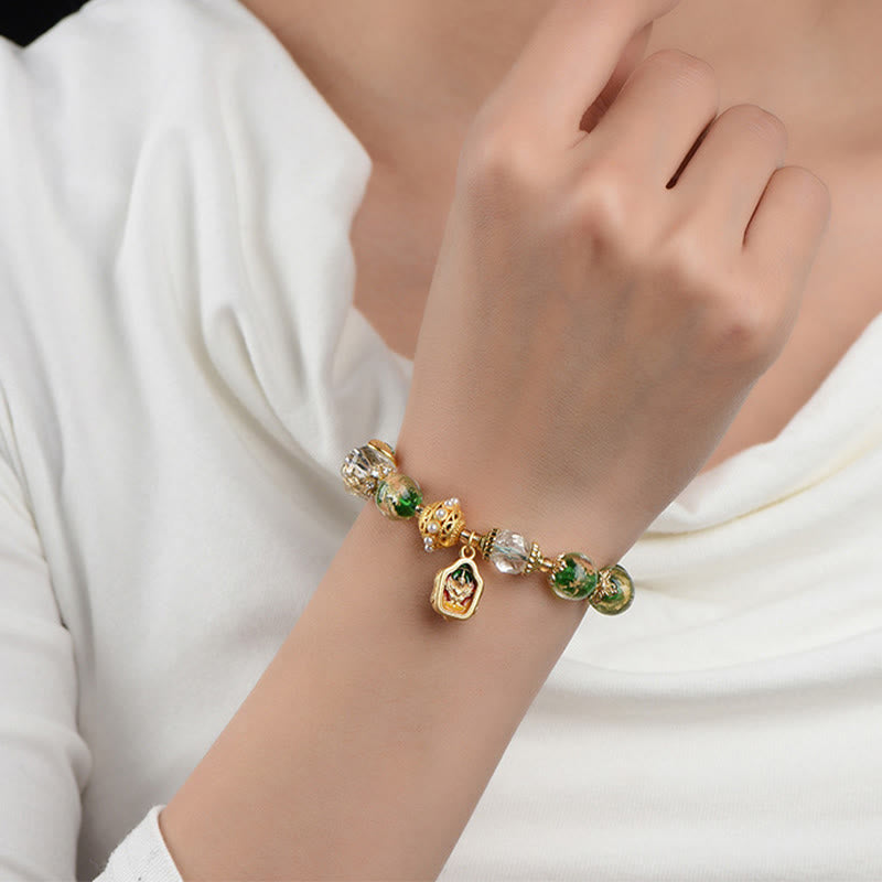 Bracelet en Buddha Stones, verre Liuli, argent sterling 925 et cuivre, pour éloigner les mauvais esprits - image 11