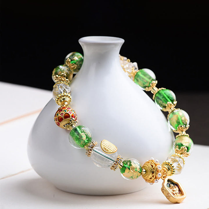 Bracelet en Buddha Stones, verre Liuli, argent sterling 925 et cuivre, pour éloigner les mauvais esprits - image 10