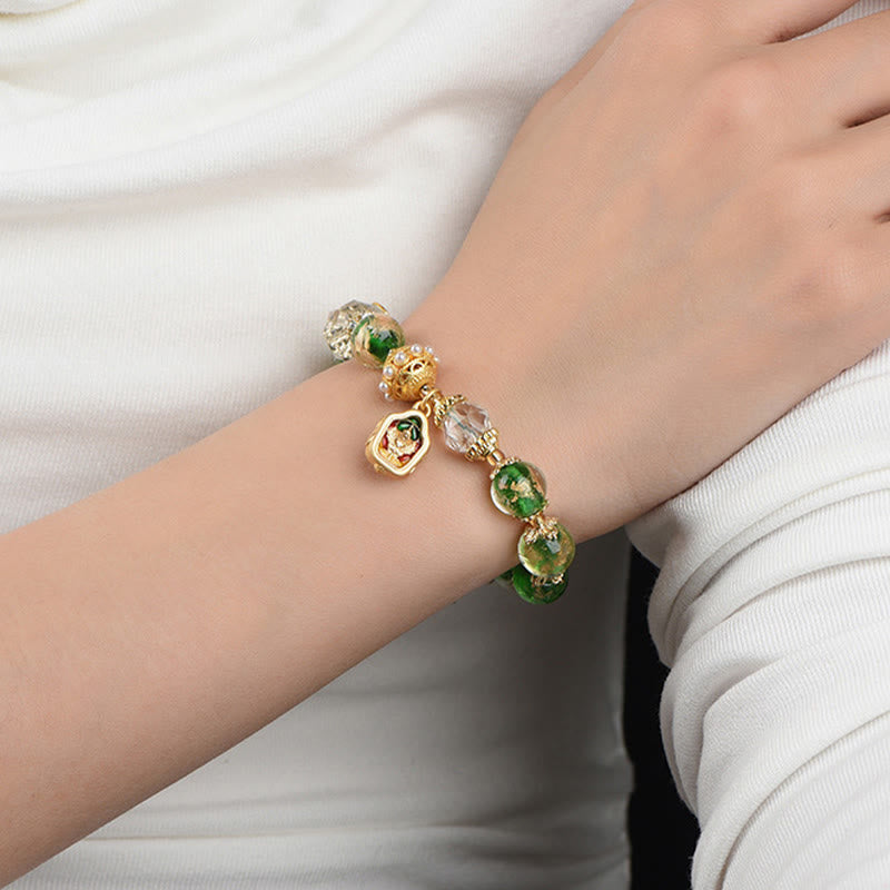 Bracelet en Buddha Stones, verre Liuli, argent sterling 925 et cuivre, pour éloigner les mauvais esprits - image 4