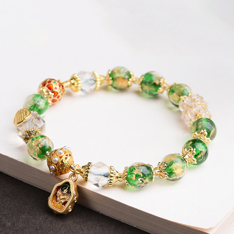 Bracelet en Buddha Stones, verre Liuli, argent sterling 925 et cuivre, pour éloigner les mauvais esprits - image 3