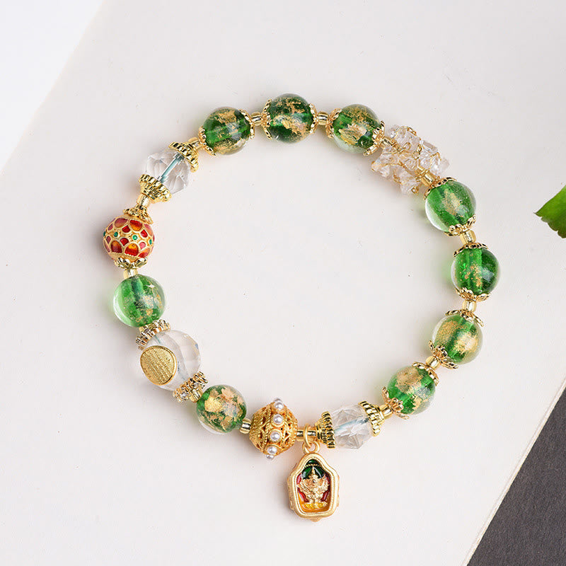 Bracelet en Buddha Stones, verre Liuli, argent sterling 925 et cuivre, pour éloigner les mauvais esprits - image 2