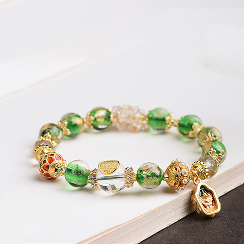 Bracelet en Buddha Stones, verre Liuli, argent sterling 925 et cuivre, pour éloigner les mauvais esprits - image 8