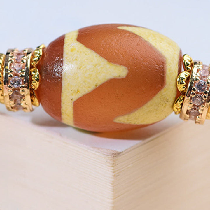 Bracelet de bénédiction en Buddha Stones , verre Liuli et perles Dzi - image 17