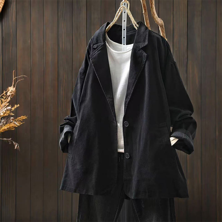 Veste mi-longue à manches longues et poches, ornée de boutons et de Buddha Stones pour le printemps et l'automne. - Noir - US4-8/10，UK/AU8-12/14，EU36-40/42 (F) - image 20