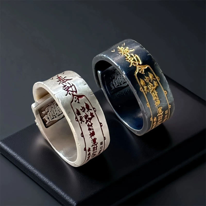 Bague d'équilibre ajustable en cuivre avec inscription « Buddha Stones » - Cuivre Noir (Réglable) - image 0