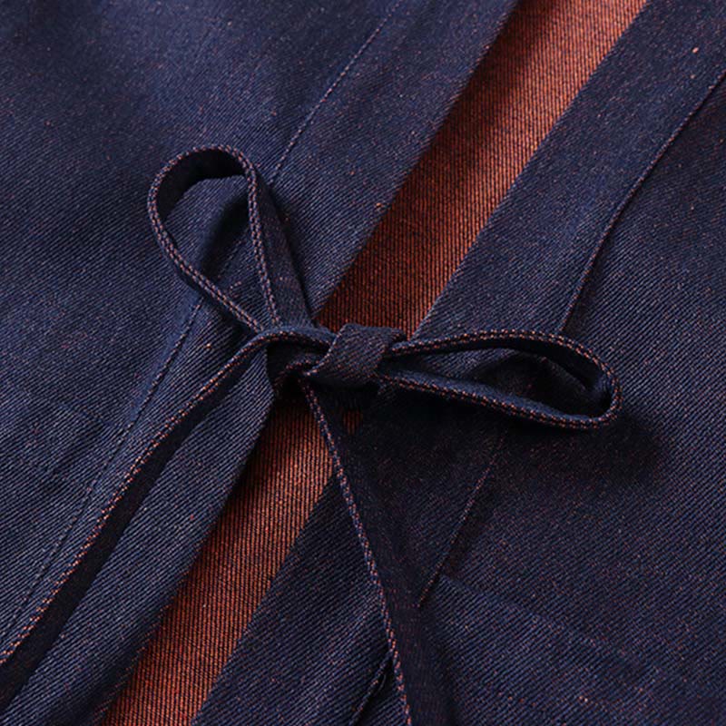 Veste kimono en denim et coton pour homme, à lacets, manches trois-quarts, motif Buddha Stones. - image 4