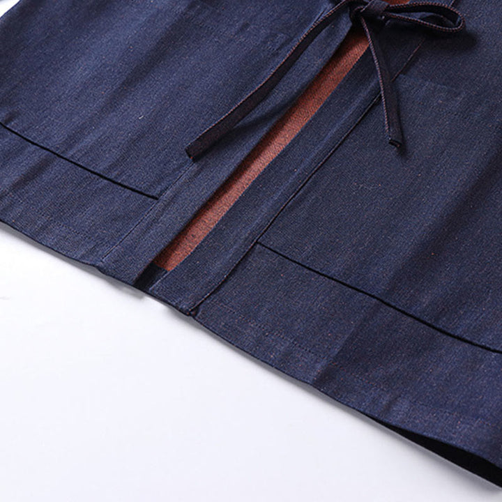 Veste kimono en denim et coton pour homme, à lacets, manches trois-quarts, motif Buddha Stones. - image 5