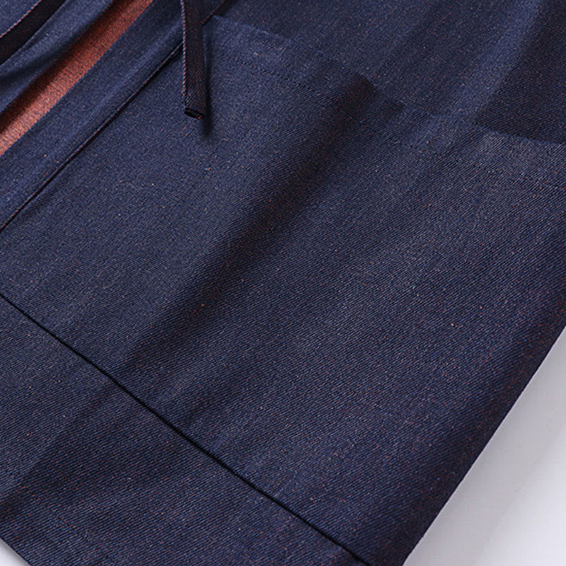 Veste kimono en denim et coton pour homme, à lacets, manches trois-quarts, motif Buddha Stones. - image 6