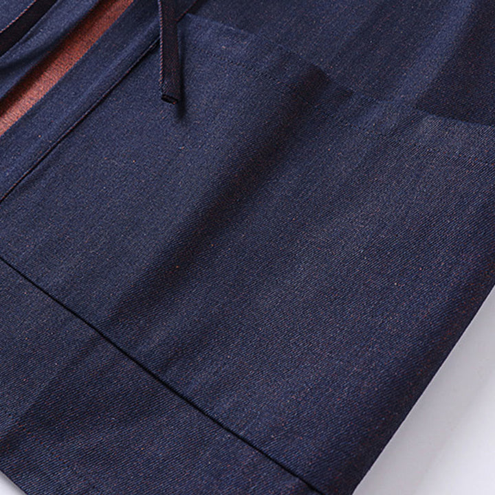 Veste kimono en denim et coton pour homme, à lacets, manches trois-quarts, motif Buddha Stones. - image 6