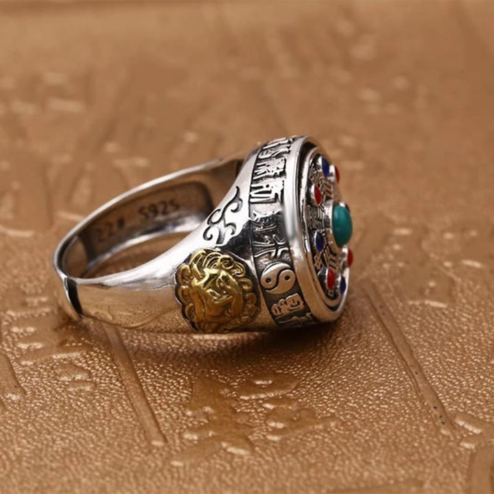 Buddha Stones, Bagua en cuivre, pièces de cuivre, bague rotative et ajustable porte-bonheur - image 11