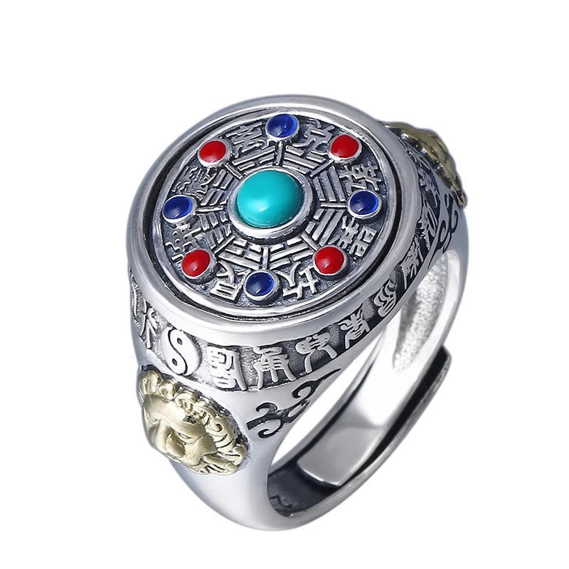 Buddha Stones, Bagua en cuivre, pièces de cuivre, bague rotative et ajustable porte-bonheur - image 7