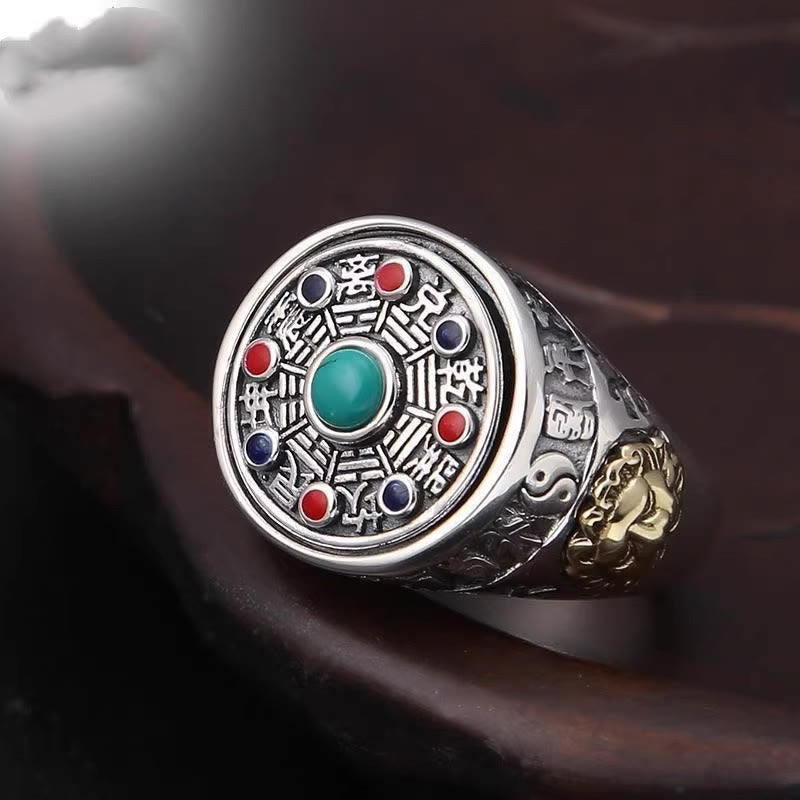 Buddha Stones, Bagua en cuivre, pièces de cuivre, bague rotative et ajustable porte-bonheur - Bagua en cuivre (réglable) - image 0