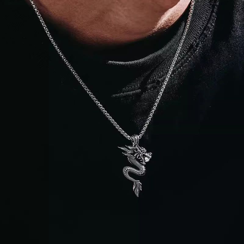 Collier pendentif en cuivre avec dragon et Buddha Stones, symbole d'équilibre et de chance. - image 3