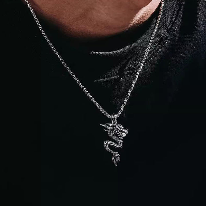 Collier pendentif en cuivre avec dragon et Buddha Stones, symbole d'équilibre et de chance. - image 3