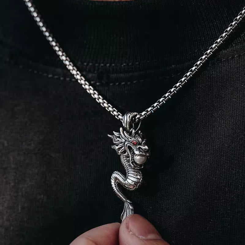 Collier pendentif en cuivre avec dragon et Buddha Stones, symbole d'équilibre et de chance. - image 1