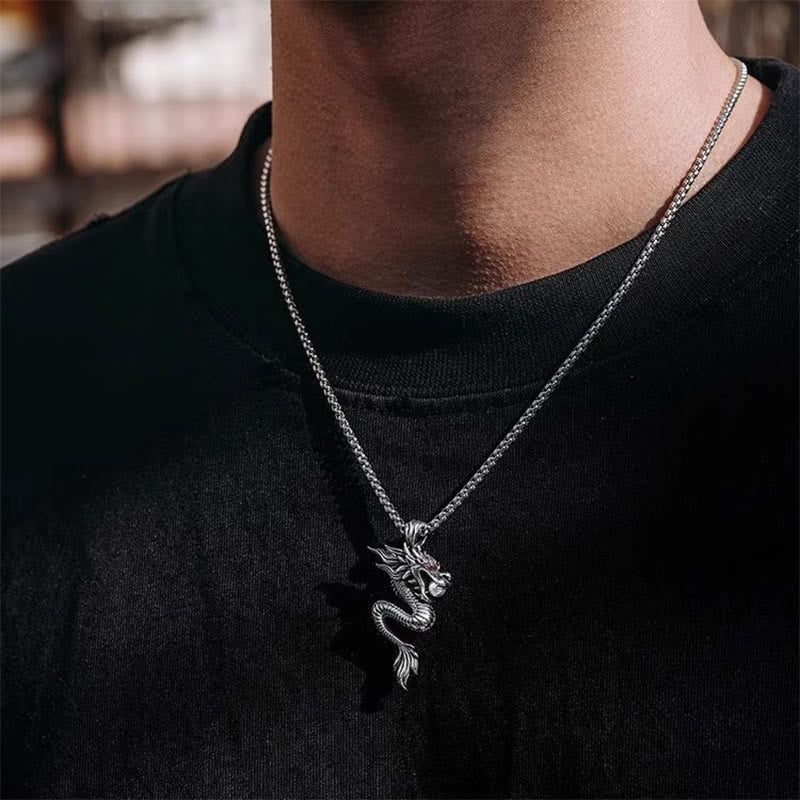 Collier pendentif en cuivre avec dragon et Buddha Stones, symbole d'équilibre et de chance. - image 2