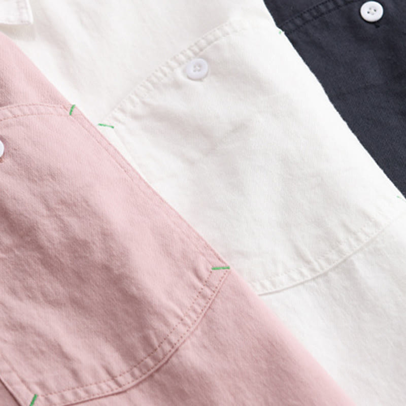 Chemise homme en coton à manches longues et col montant, ornée de boutons en forme de Buddha Stones et d'une poche décorative. - image 21