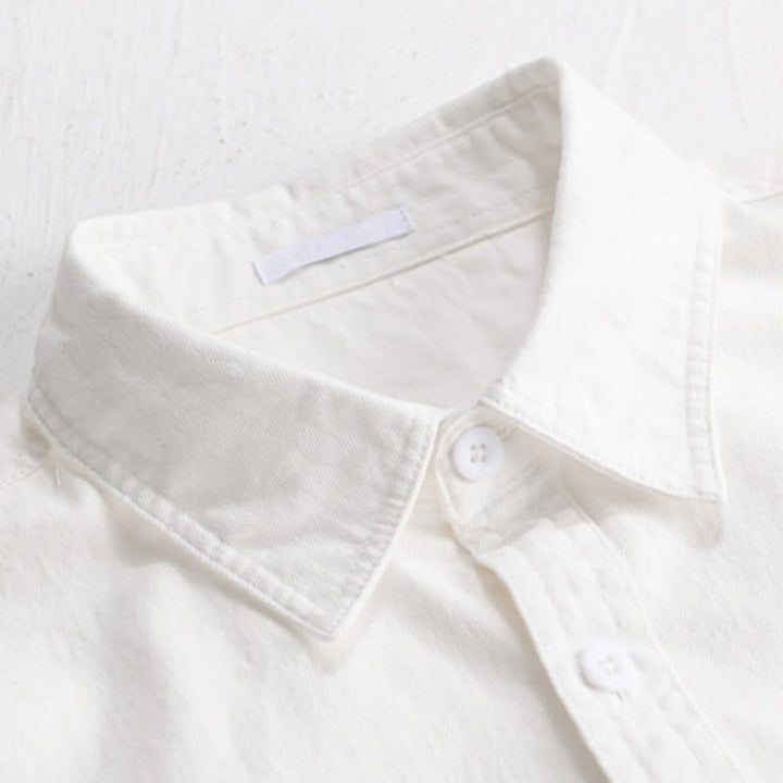 Chemise homme en coton à manches longues et col montant, ornée de boutons en forme de Buddha Stones et d'une poche décorative. - image 16