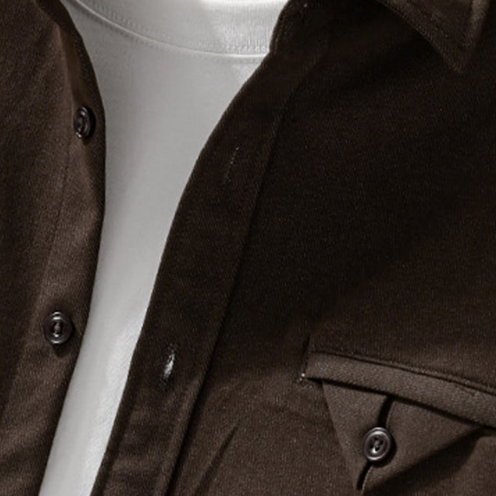 Chemise en coton à manches longues et col montant, Buddha Stones - image 2